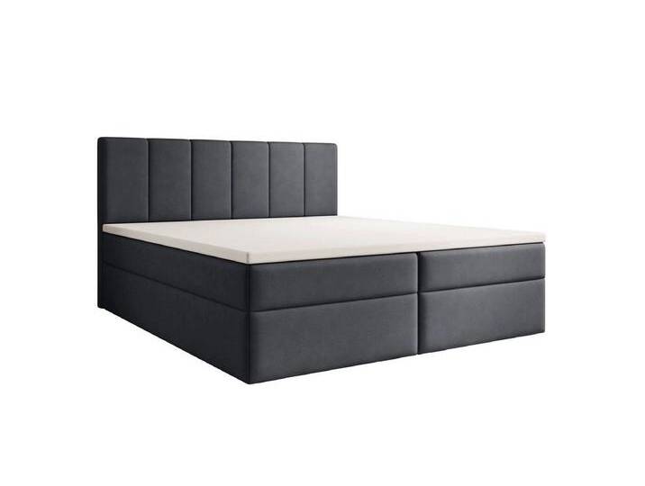 Luxusbetten24 Boxspringbett Aurelia Stoff, mit Stauraum, grau, ohne Topper, Anthrazit von Luxusbetten24