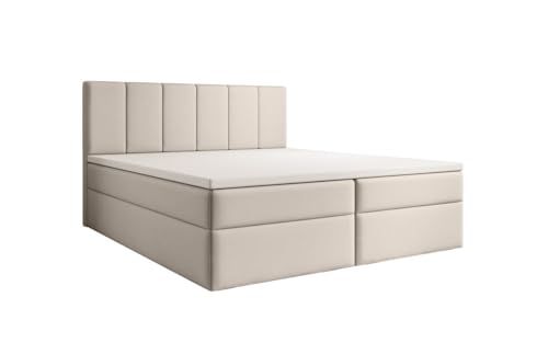 Luxusbetten24 Boxspringbett Aurelia Stoff 140x200 mit Stauraum | Bezug: Stoff | Farbe: Beige | Härtegrad: Luxusbetten24 Boxspringbett Aurelia Stoff 140x200 mit Stauraum | Bezug: Stoff | Farbe: Beige | Härtegrad: von Luxusbetten24