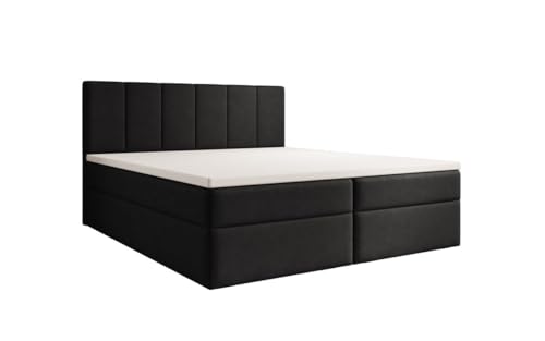 Luxusbetten24 Boxspringbett Aurelia Stoff 140x200 mit Stauraum | Bezug: Stoff | Farbe: Schwarz | Härtegrad: Luxusbetten24 Boxspringbett Aurelia Stoff 140x200 mit Stauraum | Bezug: Stoff | Farbe: Schwarz | Härtegrad: von Luxusbetten24