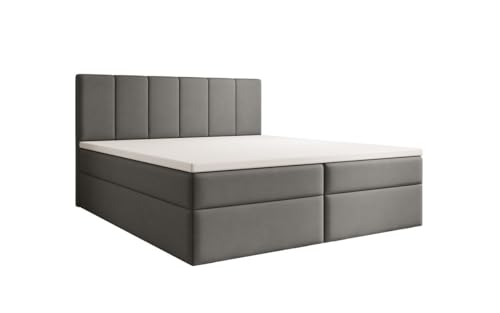 Luxusbetten24 Boxspringbett Aurelia Stoff 180x200 mit Stauraum | Bezug: Stoff | Farbe: Grau | Härtegrad: Luxusbetten24 Boxspringbett Aurelia Stoff 180x200 mit Stauraum | Bezug: Stoff | Farbe: Grau | Härtegrad: von Luxusbetten24
