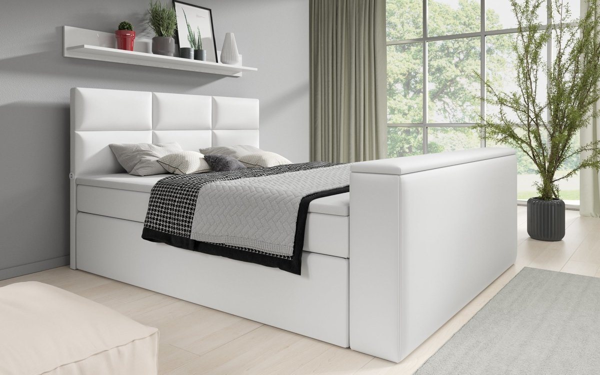 Luxusbetten24 Boxspringbett Carito, mit TV Lift, USB-Anschluss und Stauraum von Luxusbetten24