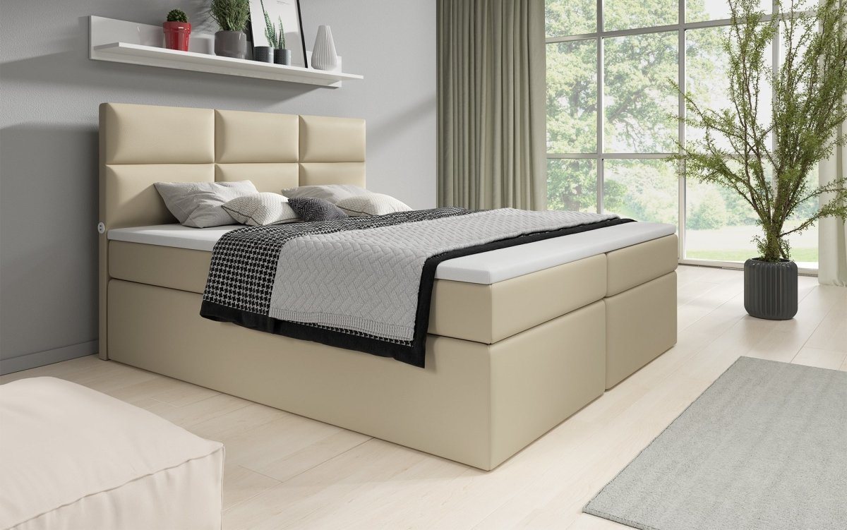 Luxusbetten24 Boxspringbett Carito, mit USB-Anschluss und Stauraum von Luxusbetten24