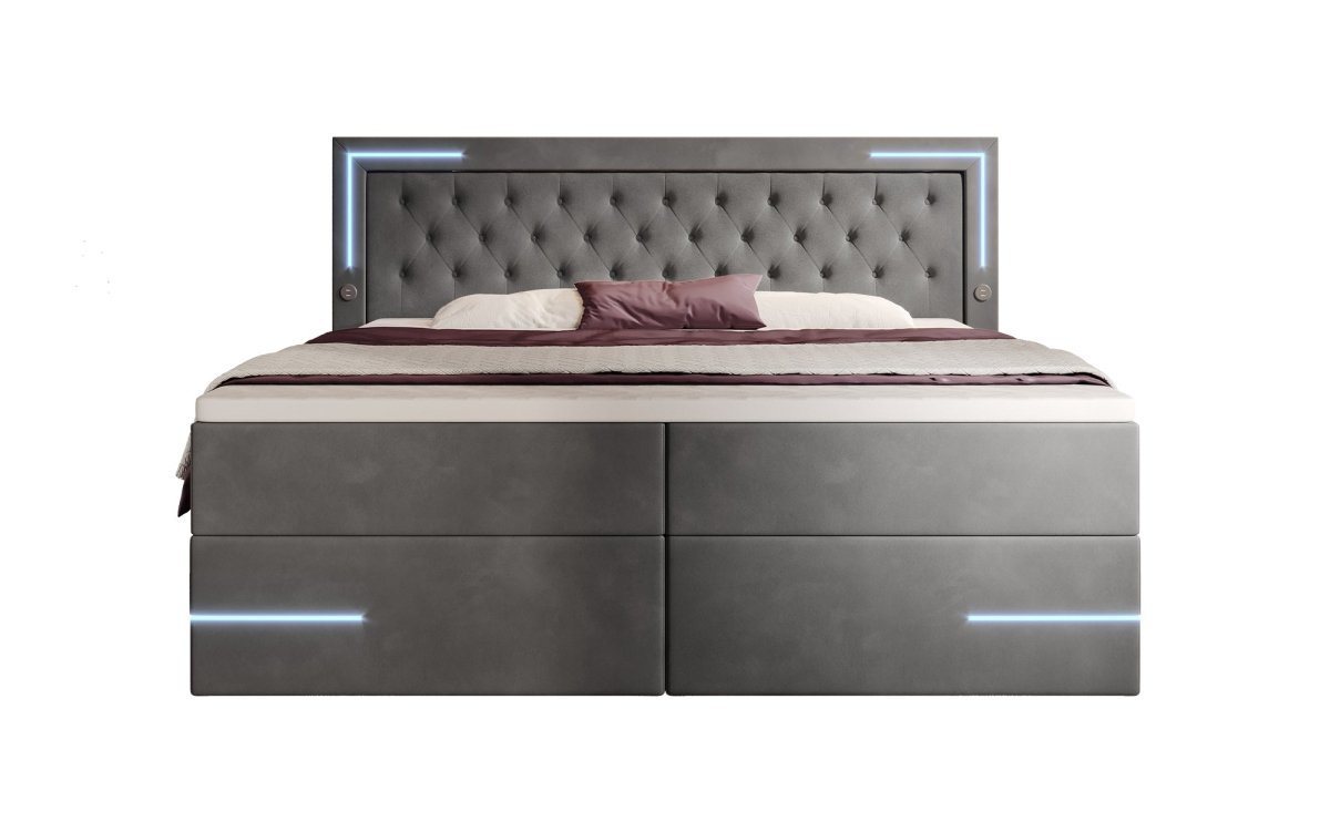 Luxusbetten24 Boxspringbett Carlotta, mit LED, Stauraum, USB-Anschluss und Samtbezug Luxusbetten24 Boxspringbett Carlotta, mit LED, Stauraum, USB-Anschluss und Samtbezug von Luxusbetten24