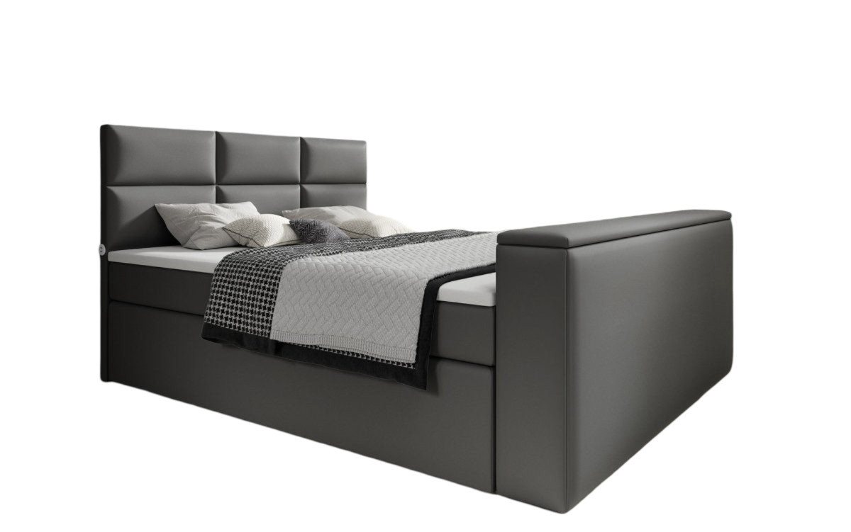 Luxusbetten24 Boxspringbett Carre, mit TV Lift, USB-Anschluss von Luxusbetten24