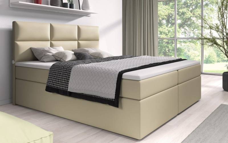 Luxusbetten24 Boxspringbett Carre, mit USB-Anschluss von Luxusbetten24