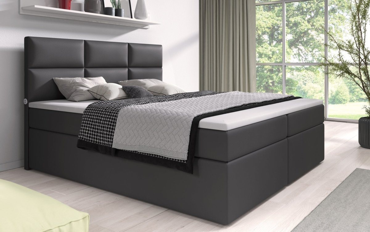 Luxusbetten24 Boxspringbett Carre, mit USB-Anschluss von Luxusbetten24