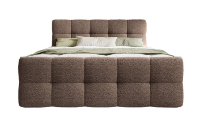 Luxusbetten24 Boxspringbett Cozy Bouclé, inklusive PU-Schaum Topper von Luxusbetten24
