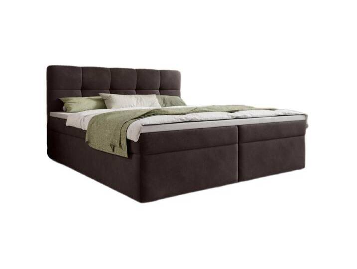 Luxusbetten24 Boxspringbett Cozy II Samt, mit Stauraum, braun, ohne Topper, Braun von Luxusbetten24