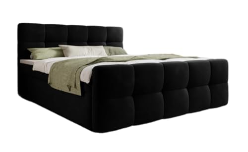 Luxusbetten24 Boxspringbett Cozy Samt 180x200 Doppelbett Polsterbett Bett inklusive PU-Schaum Topper | Bezug: Samt | Farbe: Schwarz | Härtegrad: Luxusbetten24 Boxspringbett Cozy Samt 180x200 Doppelbett Polsterbett Bett inklusive PU-Schaum Topper | Bezug: Samt | Farbe: Schwarz | Härtegrad: von Luxusbetten24