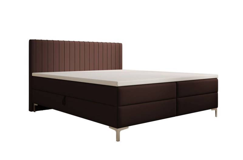 Luxusbetten24 Boxspringbett Leona Kunstleder, mit Stauraum von Luxusbetten24