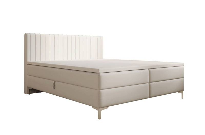Luxusbetten24 Boxspringbett Leona Kunstleder, mit Stauraum von Luxusbetten24