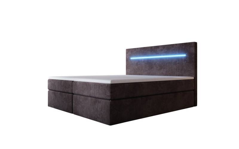 Luxusbetten24 Boxspringbett Sejour, mit LED-Beleuchtung und Stauraum von Luxusbetten24