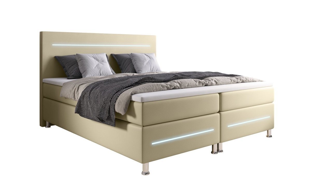 Luxusbetten24 Boxspringbett Sejour, mit LED-Beleuchtung von Luxusbetten24