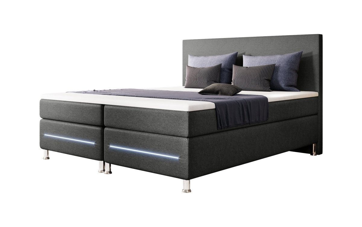 Luxusbetten24 Boxspringbett Simple, mit LED-Beleuchtung von Luxusbetten24