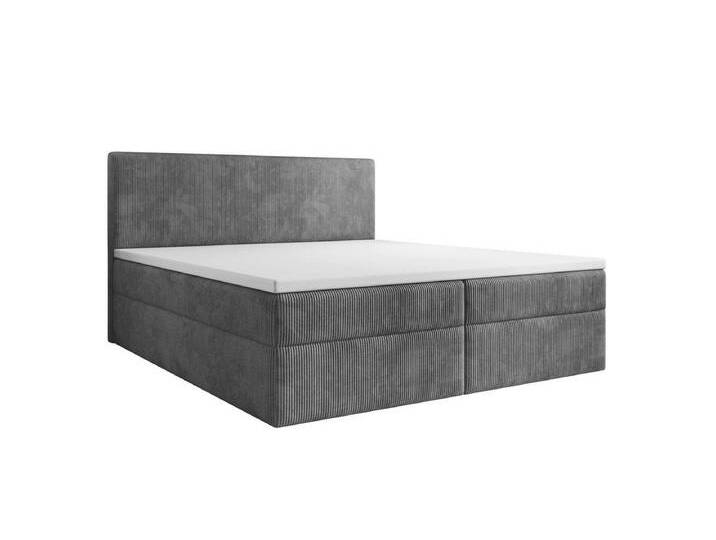 Luxusbetten24 Boxspringbett Soft in Cord, mit Stauraum, grau, mit Topper, Hellgrau Luxusbetten24 Boxspringbett Soft in Cord, mit Stauraum, grau, mit Topper, Hellgrau von Luxusbetten24