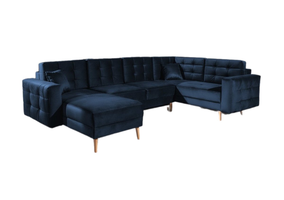 Luxusbetten24 Schlafsofa Designer Sofa Fjord U, mit Stauraum und Schlaffunktion von Luxusbetten24