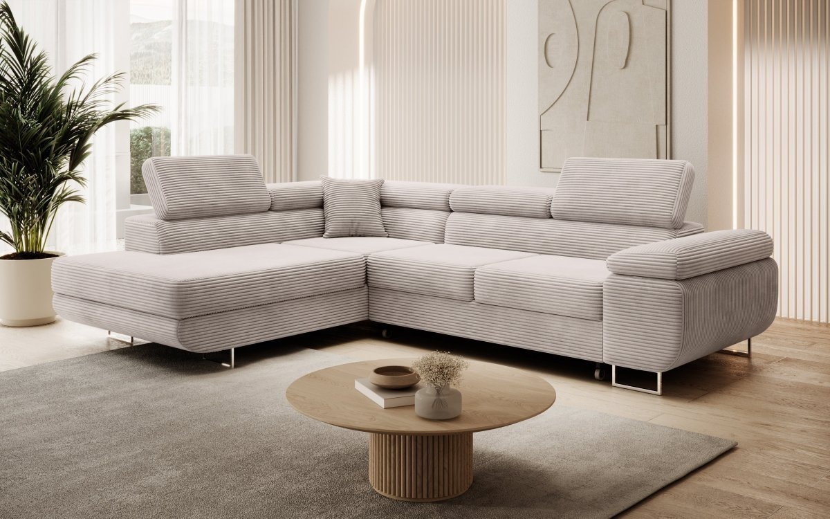 Luxusbetten24 Schlafsofa Designer Sofa Aston, mit Schlaf- und Klappfunktion von Luxusbetten24