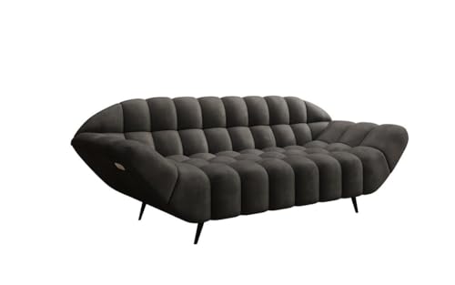 Luxusbetten24 Designer 2 Sitzer Sofa Amora in Samt Anthrazit von Luxusbetten24
