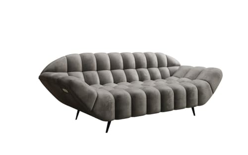 Luxusbetten24 Designer 2 Sitzer Sofa Amora in Samt Grau von Luxusbetten24