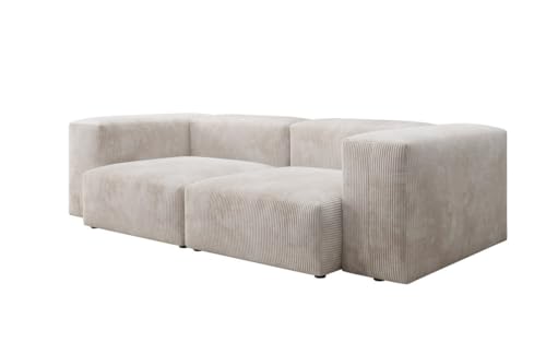 Luxusbetten24 Designer 2 Sitzer Sofa Snug in Cord Beige Luxusbetten24 Designer 2 Sitzer Sofa Snug in Cord Beige von Luxusbetten24