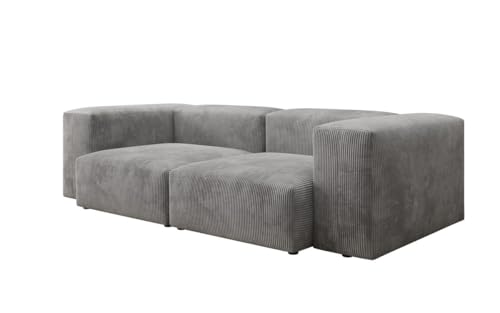 Luxusbetten24 Designer 2 Sitzer Sofa Snug in Cord Hellgrau Luxusbetten24 Designer 2 Sitzer Sofa Snug in Cord Hellgrau von Luxusbetten24