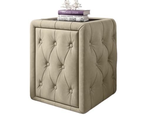 Luxusbetten24 Designer Nachttisch Josy (Samt) Beige von Luxusbetten24