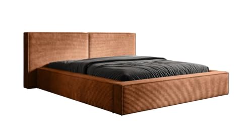 Luxusbetten24 Designer Polsterbett Ophelia in Cord 180x200 mit Stauraum | Bezug: Cord | Farbe: Orange von Luxusbetten24
