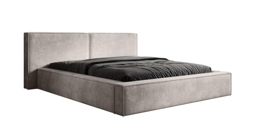 Luxusbetten24 Designer Polsterbett Ophelia in Cord mit Stauraum | Bezug: Cord | Farbe: Beige von Luxusbetten24
