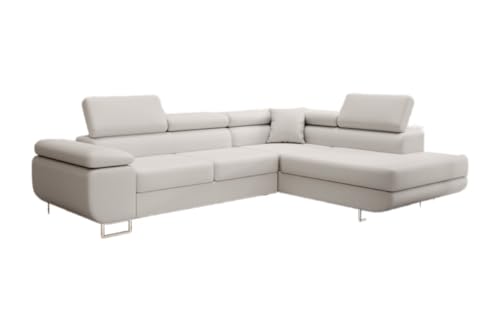 Luxusbetten24 Designer Sofa Aston mit Stauraum und Schlaffunktion | Bezug: Kunstleder | Farbe: Weiß | Stellvariante: Rechts Luxusbetten24 Designer Sofa Aston mit Stauraum und Schlaffunktion | Bezug: Kunstleder | Farbe: Weiß | Stellvariante: Rechts von Luxusbetten24