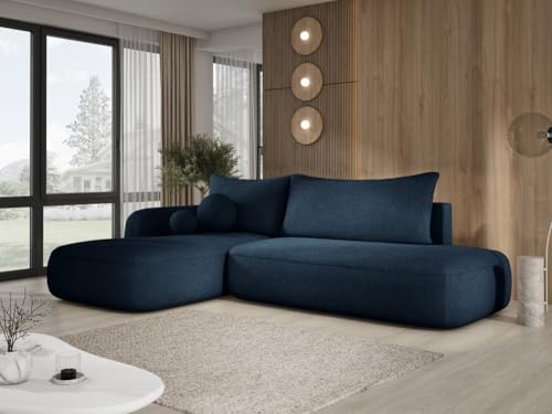 Luxusbetten24 Designer Sofa Babu Bouclé mit Stauraum und Schlaffunktion | Bezug: Bouclé | Farbe: Blau | Stellvariante: Links Luxusbetten24 Designer Sofa Babu Bouclé mit Stauraum und Schlaffunktion | Bezug: Bouclé | Farbe: Blau | Stellvariante: Links von Luxusbetten24
