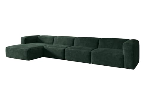 Luxusbetten24 Designer Sofa Comfy L Maxi in Cord Grün Links von Luxusbetten24