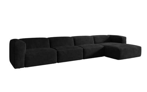 Luxusbetten24 Designer Sofa Comfy L Maxi in Cord Schwarz Rechts von Luxusbetten24