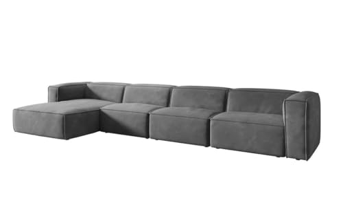 Luxusbetten24 Designer Sofa Comfy L Maxi in Samt Hellgrau Links Luxusbetten24 Designer Sofa Comfy L Maxi in Samt Hellgrau Links von Luxusbetten24