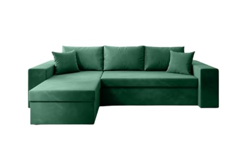 Luxusbetten24 Designer Sofa Denver mit Stauraum und Schlaffunktion | Bezug: Samt | Farbe: Grün | Stellvariante: Links Luxusbetten24 Designer Sofa Denver mit Stauraum und Schlaffunktion | Bezug: Samt | Farbe: Grün | Stellvariante: Links von Luxusbetten24
