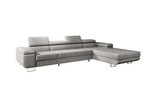 Luxusbetten24 Designer Sofa Designer Sofa Calvera Maxi in Bouclé mit Stauraum und Schlaffunktion | Bezug: Bouclé | Farbe: Hellgrau | Stellvariante: Rechts Luxusbetten24 Designer Sofa Designer Sofa Calvera Maxi in Bouclé mit Stauraum und Schlaffunktion | Bezug: Bouclé | Farbe: Hellgrau | Stellvariante: Rechts von Luxusbetten24