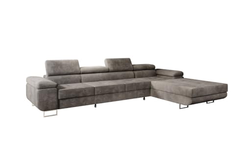 Luxusbetten24 Designer Sofa Designer Sofa Calvera Maxi in Cord mit Schlaf- und Klappfunktion | Bezug: Cord | Farbe: Hellgrau | Stellvariante: Rechts Luxusbetten24 Designer Sofa Designer Sofa Calvera Maxi in Cord mit Schlaf- und Klappfunktion | Bezug: Cord | Farbe: Hellgrau | Stellvariante: Rechts von Luxusbetten24