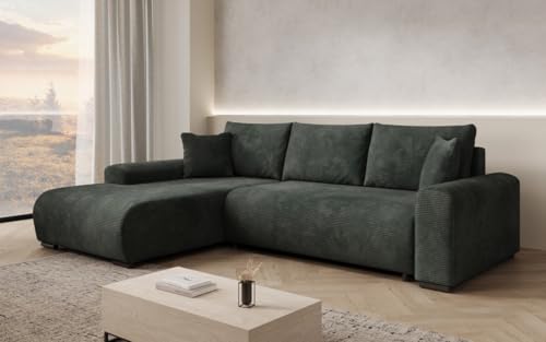 Luxusbetten24 Designer Sofa Designer Sofa Hanna mit Schlaffunktion und Stauraum | Bezug: Cord | Farbe: Grün | Stellvariante: Links Luxusbetten24 Designer Sofa Designer Sofa Hanna mit Schlaffunktion und Stauraum | Bezug: Cord | Farbe: Grün | Stellvariante: Links von Luxusbetten24