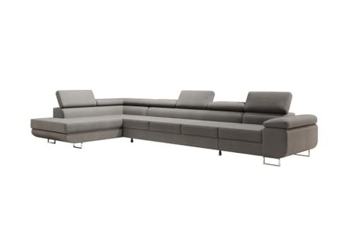 Luxusbetten24 Designer Sofa Designer Sofa Maxi in Bouclé mit Schlaffunktion und Stauraum | Bezug: Bouclé | Farbe: Grau | Stellvariante: Links Luxusbetten24 Designer Sofa Designer Sofa Maxi in Bouclé mit Schlaffunktion und Stauraum | Bezug: Bouclé | Farbe: Grau | Stellvariante: Links von Luxusbetten24