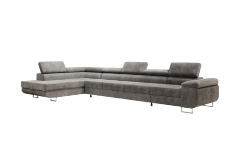 Luxusbetten24 Designer Sofa Designer Sofa Maxi in Cord mit Schlaffunktion und Stauraum | Bezug: Cord | Farbe: Hellgrau | Stellvariante: Links Luxusbetten24 Designer Sofa Designer Sofa Maxi in Cord mit Schlaffunktion und Stauraum | Bezug: Cord | Farbe: Hellgrau | Stellvariante: Links von Luxusbetten24