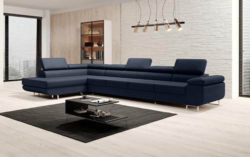 Luxusbetten24 Designer Sofa Designer Sofa Maxi in Kunstleder mit Schlaffunktion und Stauraum | Bezug: Kunstleder | Farbe: Blau | Stellvariante: Links Luxusbetten24 Designer Sofa Designer Sofa Maxi in Kunstleder mit Schlaffunktion und Stauraum | Bezug: Kunstleder | Farbe: Blau | Stellvariante: Links von Luxusbetten24