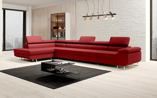 Luxusbetten24 Designer Sofa Designer Sofa Maxi in Kunstleder mit Schlaffunktion und Stauraum | Bezug: Kunstleder | Farbe: Rot | Stellvariante: Links Luxusbetten24 Designer Sofa Designer Sofa Maxi in Kunstleder mit Schlaffunktion und Stauraum | Bezug: Kunstleder | Farbe: Rot | Stellvariante: Links von Luxusbetten24