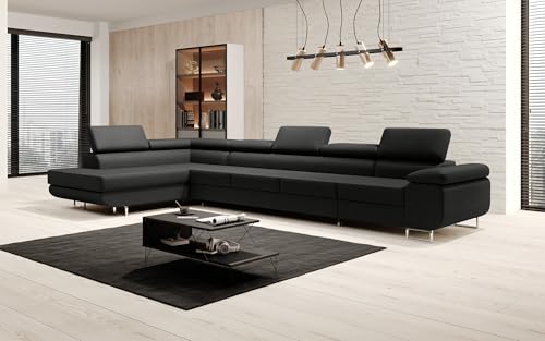 Luxusbetten24 Designer Sofa Designer Sofa Maxi in Kunstleder mit Schlaffunktion und Stauraum | Bezug: Kunstleder | Farbe: Schwarz | Stellvariante: Links Luxusbetten24 Designer Sofa Designer Sofa Maxi in Kunstleder mit Schlaffunktion und Stauraum | Bezug: Kunstleder | Farbe: Schwarz | Stellvariante: Links von Luxusbetten24