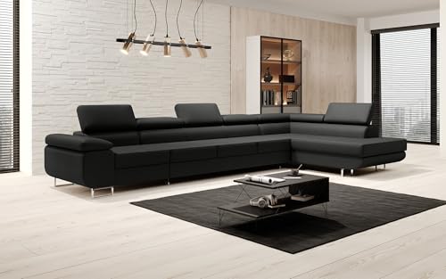 Luxusbetten24 Designer Sofa Designer Sofa Maxi in Kunstleder mit Schlaffunktion und Stauraum | Bezug: Kunstleder | Farbe: Schwarz | Stellvariante: Rechts Luxusbetten24 Designer Sofa Designer Sofa Maxi in Kunstleder mit Schlaffunktion und Stauraum | Bezug: Kunstleder | Farbe: Schwarz | Stellvariante: Rechts von Luxusbetten24