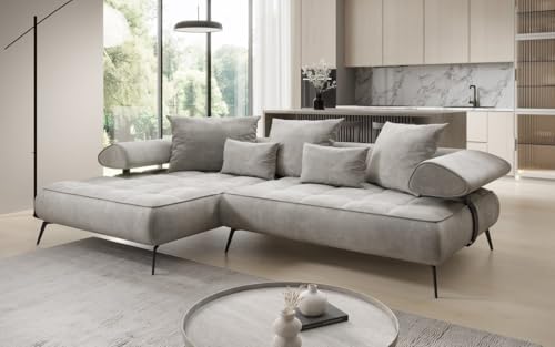 Luxusbetten24 Designer Sofa Designer Sofa Sydney L II in Samt mit elektrischer Schlaffunktion | Bezug: Samt | Farbe: Hellgrau | Stellvariante: Links Luxusbetten24 Designer Sofa Designer Sofa Sydney L II in Samt mit elektrischer Schlaffunktion | Bezug: Samt | Farbe: Hellgrau | Stellvariante: Links von Luxusbetten24