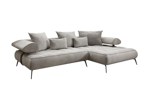 Luxusbetten24 Designer Sofa Designer Sofa Sydney L II in Samt mit elektrischer Schlaffunktion | Bezug: Samt | Farbe: Hellgrau | Stellvariante: Rechts Luxusbetten24 Designer Sofa Designer Sofa Sydney L II in Samt mit elektrischer Schlaffunktion | Bezug: Samt | Farbe: Hellgrau | Stellvariante: Rechts von Luxusbetten24