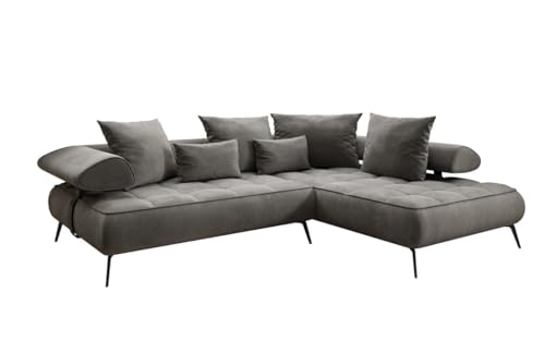 Luxusbetten24 Designer Sofa Designer Sofa Sydney L in Samt mit elektrischer Schlaffunktion | Bezug: Samt | Farbe: Grau | Stellvariante: Rechts Luxusbetten24 Designer Sofa Designer Sofa Sydney L in Samt mit elektrischer Schlaffunktion | Bezug: Samt | Farbe: Grau | Stellvariante: Rechts von Luxusbetten24