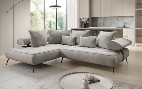 Luxusbetten24 Designer Sofa Designer Sofa Sydney L in Samt mit elektrischer Schlaffunktion | Bezug: Samt | Farbe: Hellgrau | Stellvariante: Links Luxusbetten24 Designer Sofa Designer Sofa Sydney L in Samt mit elektrischer Schlaffunktion | Bezug: Samt | Farbe: Hellgrau | Stellvariante: Links von Luxusbetten24