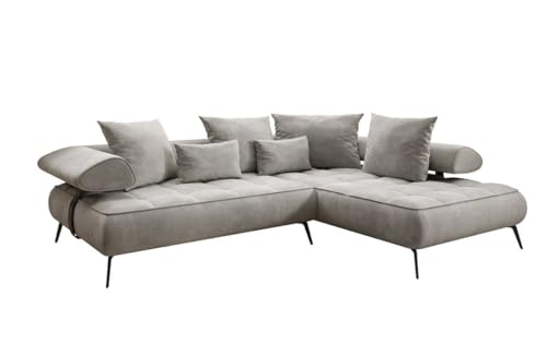 Luxusbetten24 Designer Sofa Designer Sofa Sydney L in Samt mit elektrischer Schlaffunktion | Bezug: Samt | Farbe: Hellgrau | Stellvariante: Rechts Luxusbetten24 Designer Sofa Designer Sofa Sydney L in Samt mit elektrischer Schlaffunktion | Bezug: Samt | Farbe: Hellgrau | Stellvariante: Rechts von Luxusbetten24