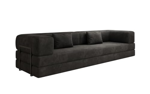 Luxusbetten24 Designer Sofa Lazy 3 Sitzer XXL in Cord Schwarz Luxusbetten24 Designer Sofa Lazy 3 Sitzer XXL in Cord Schwarz von Luxusbetten24