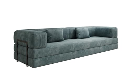 Luxusbetten24 Designer Sofa Lazy 3 Sitzer XXL in Cord Vintage Blau Luxusbetten24 Designer Sofa Lazy 3 Sitzer XXL in Cord Vintage Blau von Luxusbetten24